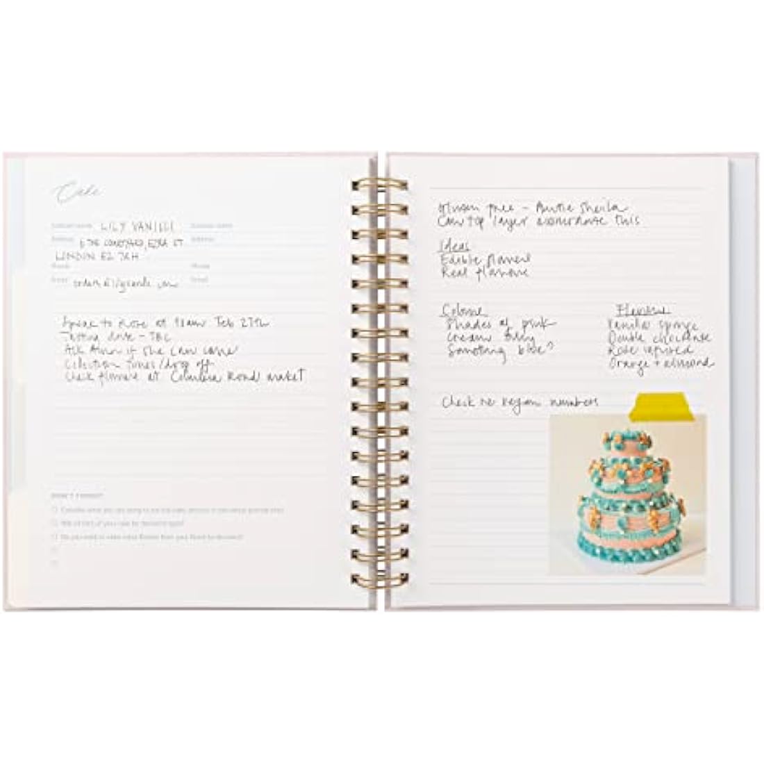 Busy B Wedding Planner Organiser – Pink and Gold Spiral Notebook