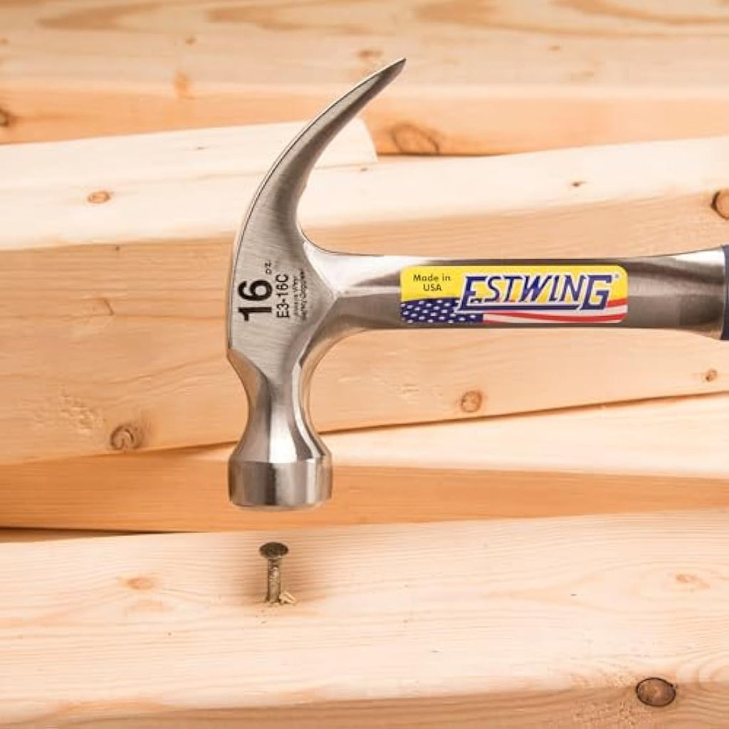 Estwing 16 oz Claw Hammer – Smooth Face Steel with Cushion Grip Handle