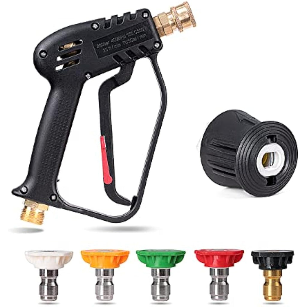 YUET High Pressure Washer Gun with 5 Nozzle Tips | 4350 PSI M22-14mm