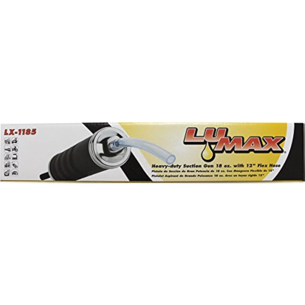 Lumax LX-1185 Suction Gun – 18 oz. Steel Barrel with 12" Vinyl Hose