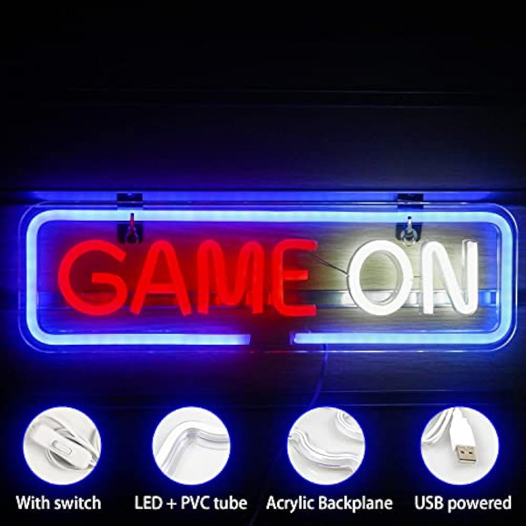 Game On Neon Sign – LED Gaming Wall Decor for Game Room