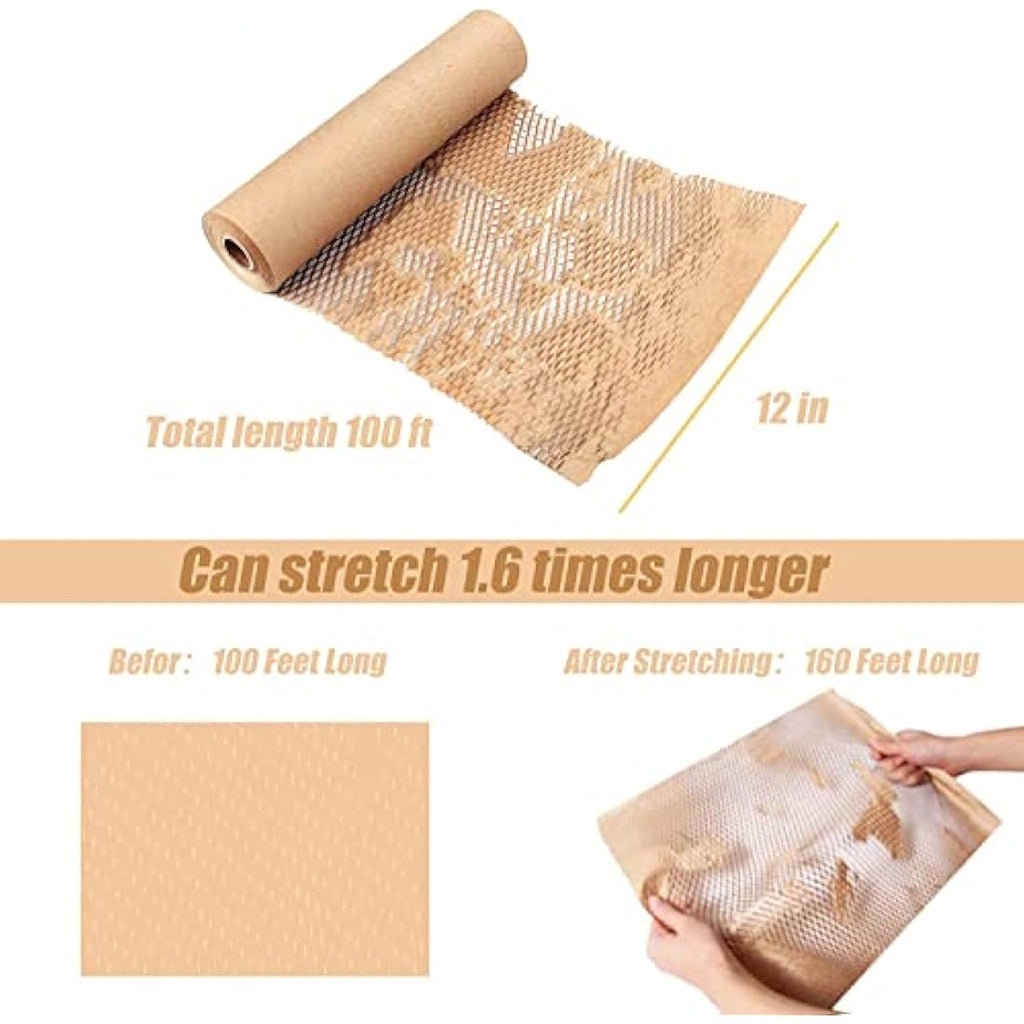 SZSYumUnion Honeycomb Packing Paper Roll | 12" x 100' Eco-Friendly Wrap