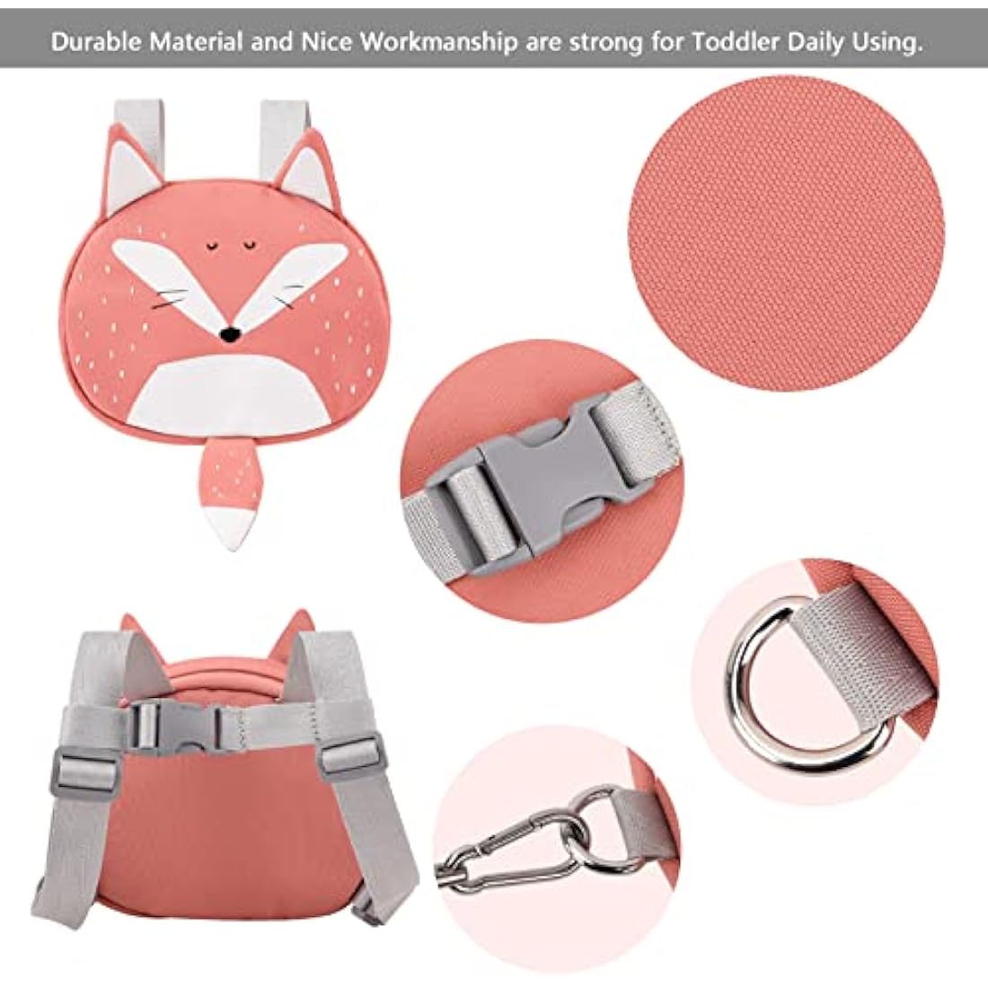 Bebamour Fox Toddler Backpack with Safety Leash and Reins – Orange