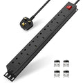 THOWALL 7-Way Rack Mount Power Strip – 1.8m Surge Protected Extension Lead