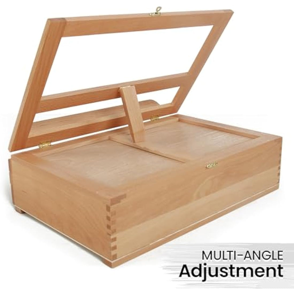 Artistik Wooden Tabletop Easel | Adjustable Desk Box with 3 Drawers