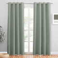 PONY DANCE Thermal Blackout Eyelet Curtains - Sage Green, 46 x 90 Inch