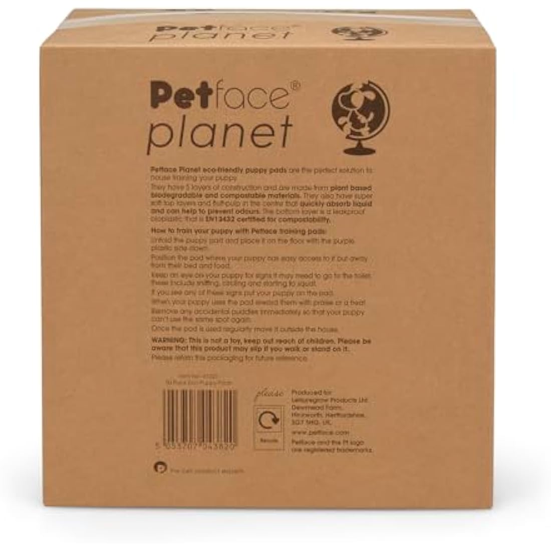 Petface Planet Biodegradable Puppy Training Pads | 50 Pack | 56x57cm