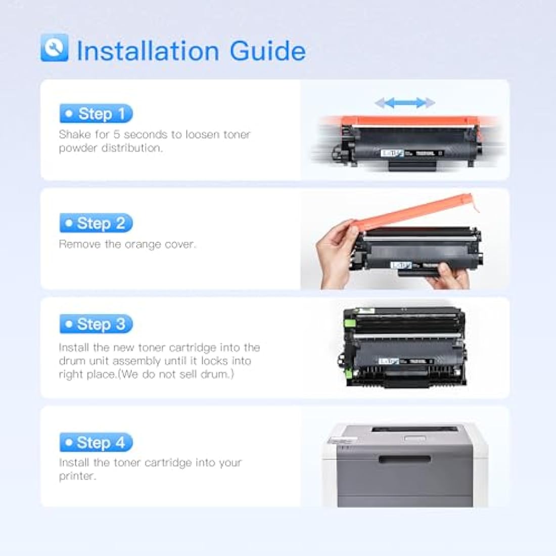TN2510XL Black Toner Cartridges for Brother Printers | 2-Pack