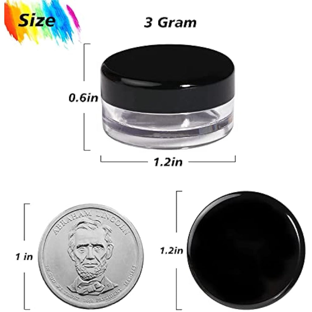Jolof Store 100PCS Clear Cosmetic Sample Jars | 3g BPA Free Travel Pots