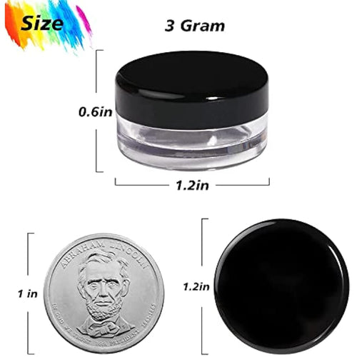 Jolof Store 100PCS Clear Cosmetic Sample Jars | 3g BPA Free Travel Pots