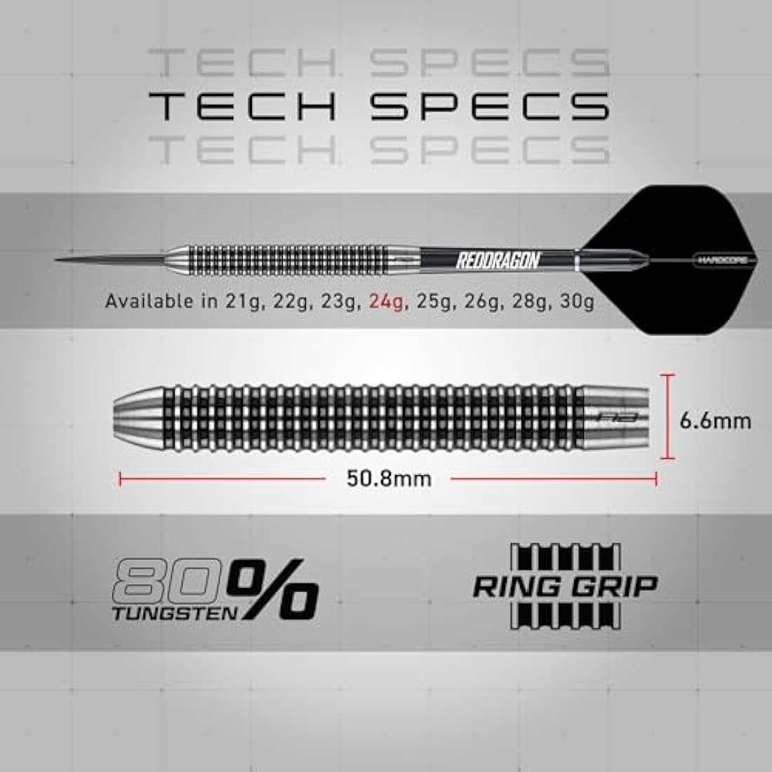 Red Dragon Pegasus Tungsten Steeltip Darts Set – Professional Weights