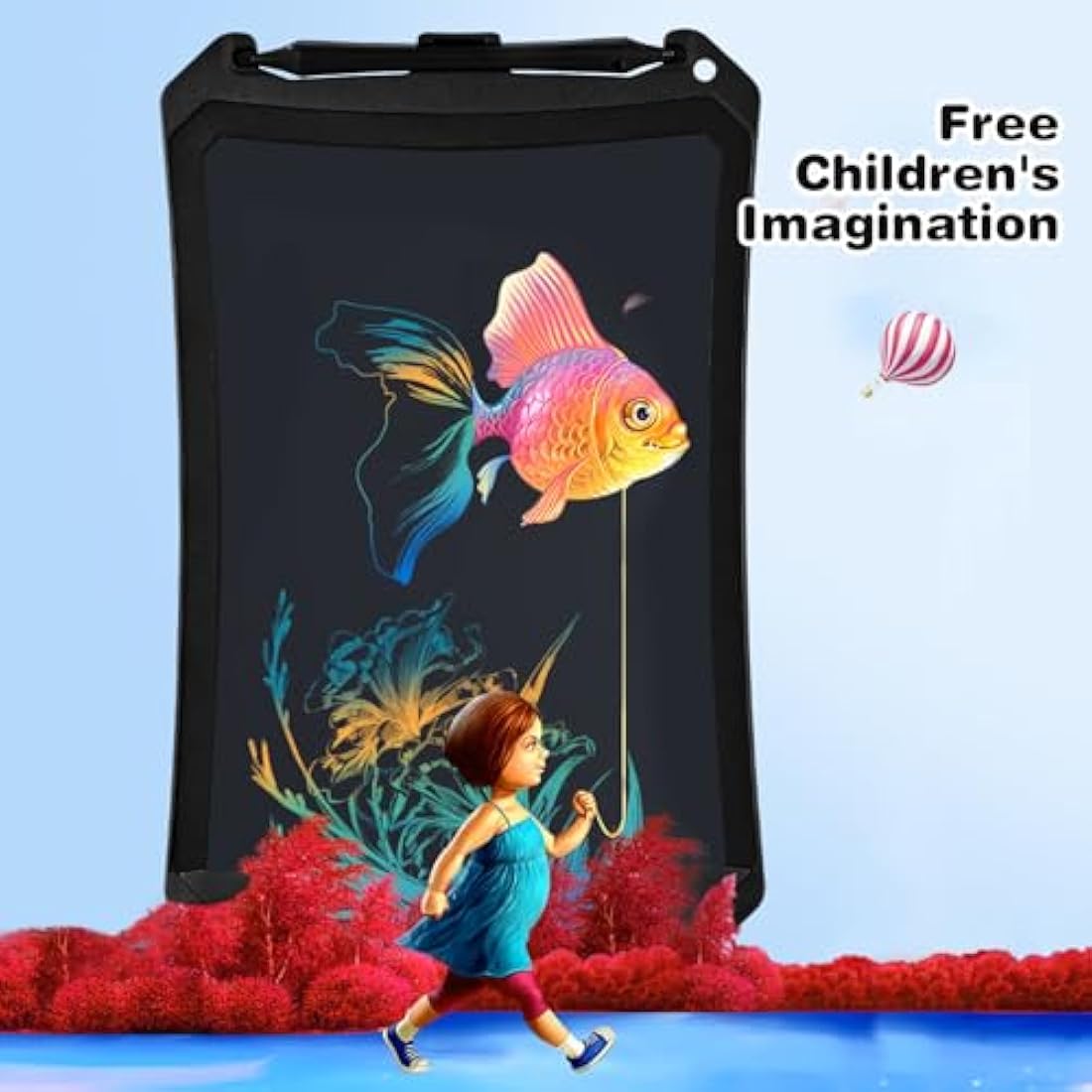 PINKCAT 8.5in LCD Writing Tablet | Colorful Doodle Board for Kids - Black