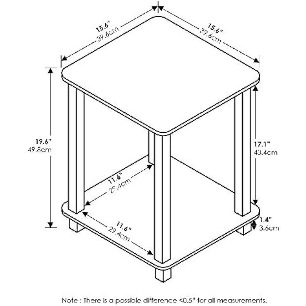 Furinno Simplistic End Table 2-Pack | French Oak Grey Side Tables