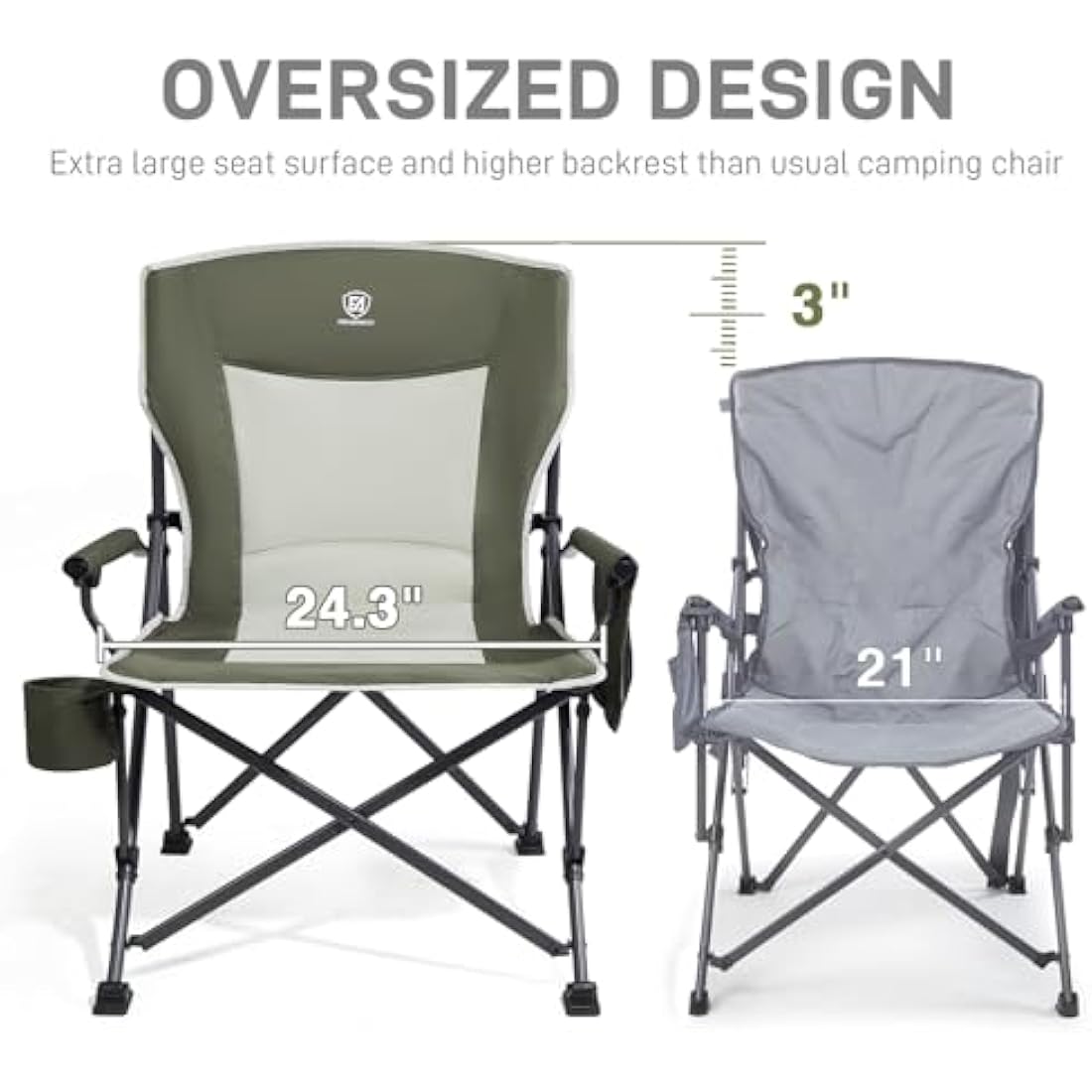 Ever Advanced Oversized Camping Chair | Heavy Duty 230kg Folding Seat