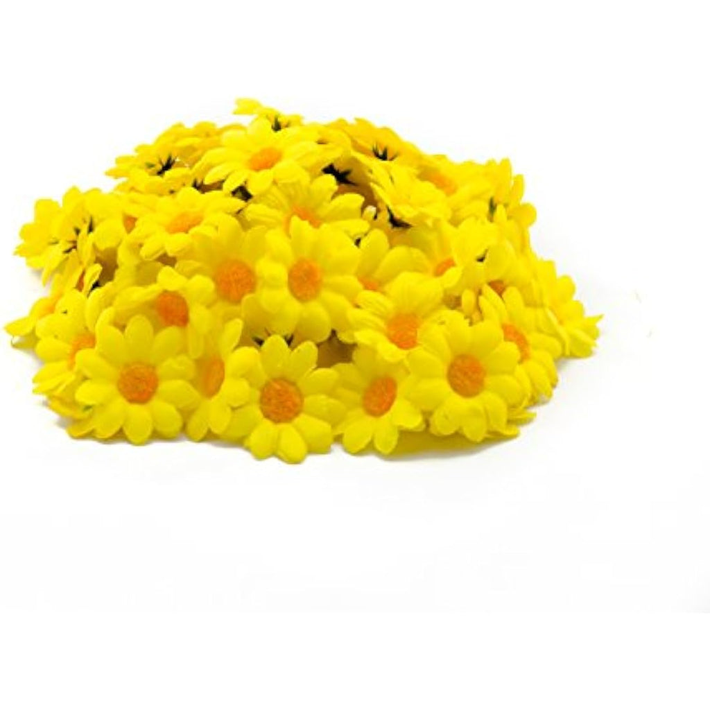Jolof Store Artificial Gerbera Daisy Flower Heads for DIY Wedding, Yellow
