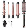 Wavytalk 5-in-1 Curling Wand Set | Ceramic Hair Curler with Thermal Brush
