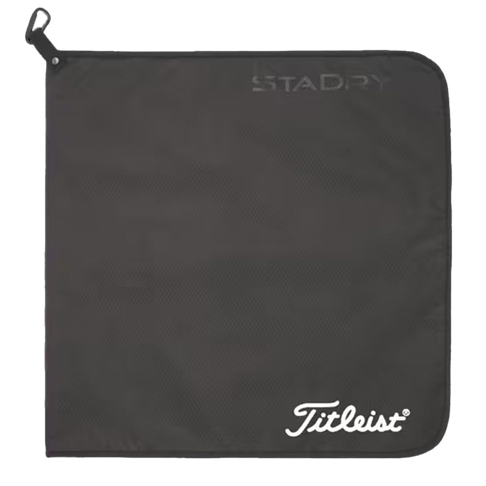 Titleist StaDry Performance Golf Towel | Waterproof Microfiber - Black
