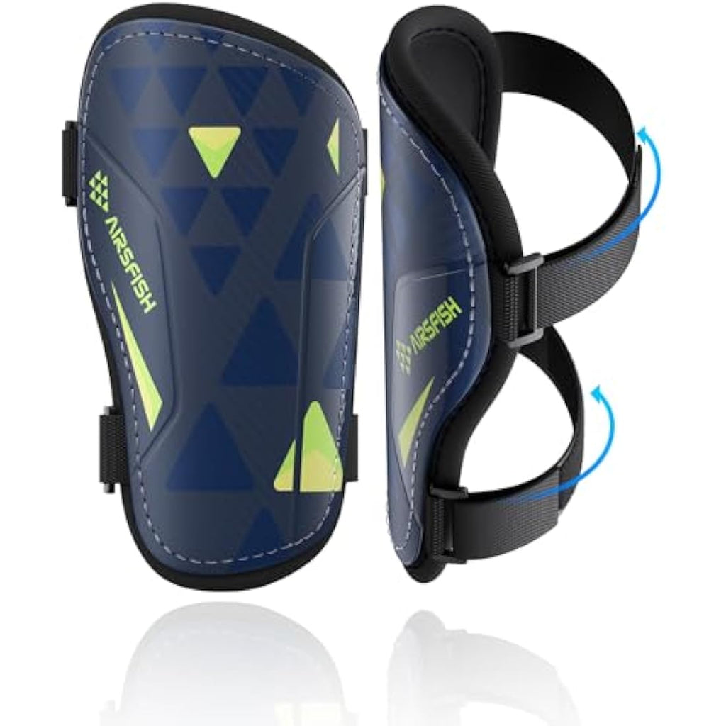 AirsFish Kids Football Shin Guards - CE Certified Soccer Shin Pads