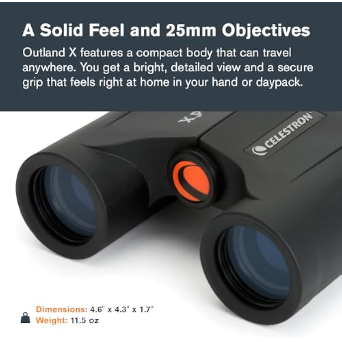 Celestron Outland X 8x25 Compact Binoculars – Waterproof & Fogproof