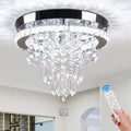 11.8" Crystal Chandelier – Dimmable LED Flush Mount Light