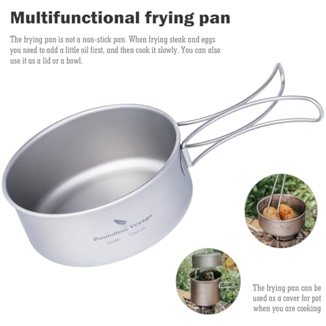 iBasingo Titanium Camping Cookware Set | Lightweight Outdoor Mess Kit