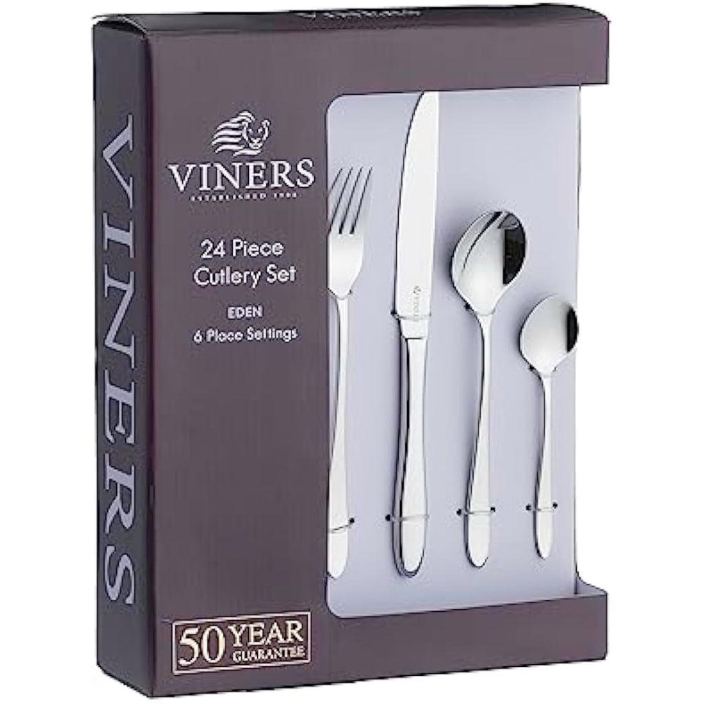 Viners Eden 24 Piece 18/10 Stainless Steel Cutlery Set - Mirror Finish