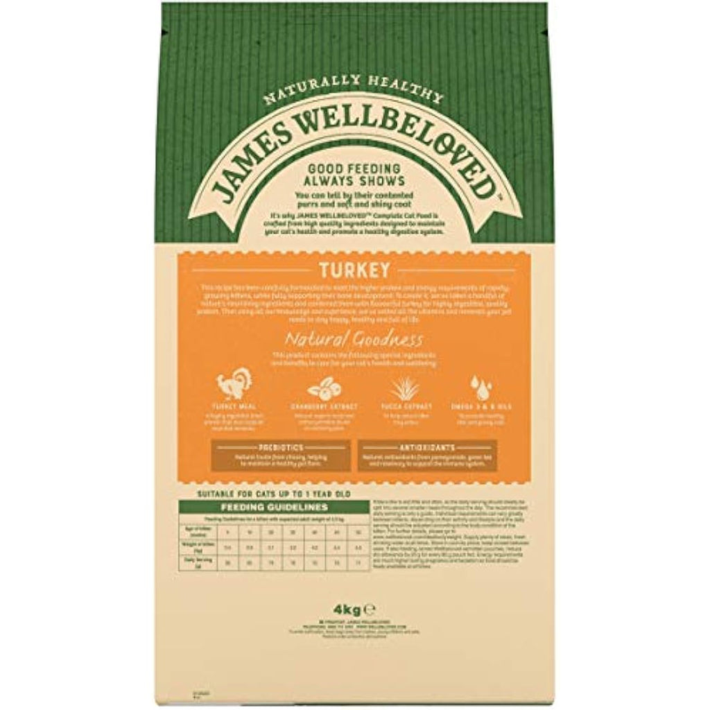 James Wellbeloved Kitten Turkey Hypoallergenic Dry Cat Food - 4kg