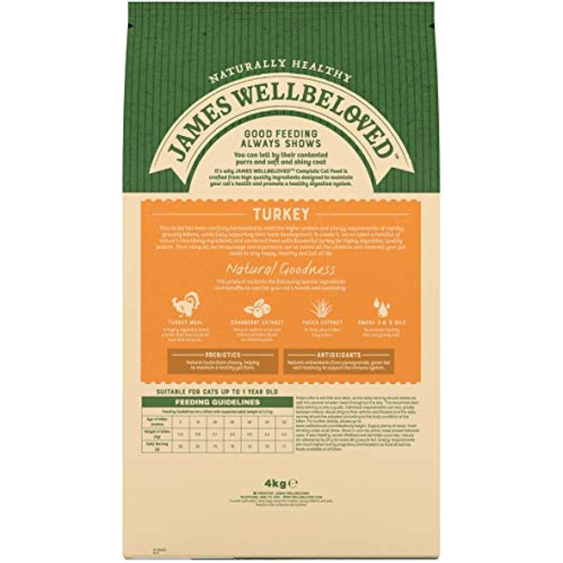 James Wellbeloved Kitten Turkey Hypoallergenic Dry Cat Food - 4kg