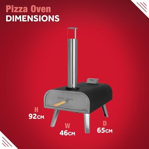 George Foreman 16 Inch Wood Fired Pizza Oven | Portable BBQ Smoker & Bag