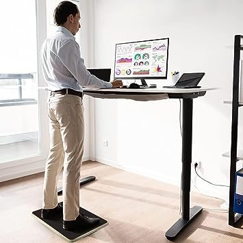 Yes4All Rocker Balance Board - Wooden Standing Desk Trainer, Blue