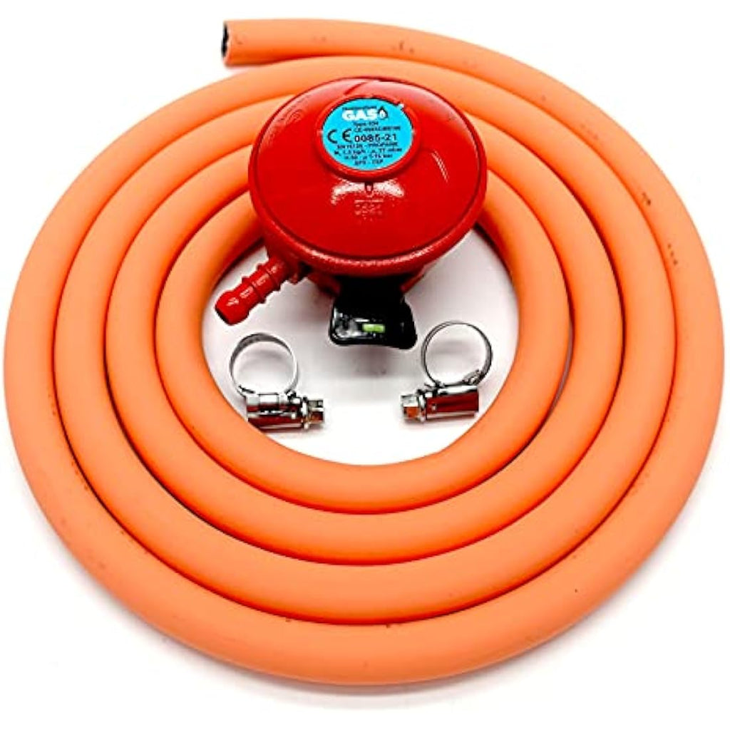 27mm Clip On Patio Gas Regulator with 1m Hose & Clips