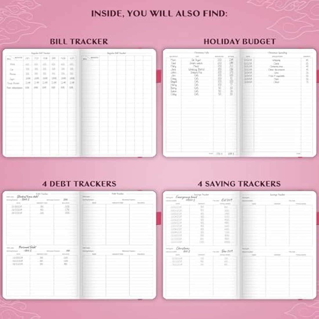 Legend Budget Planner – Vegan Leather Financial Organizer, Hot Pink