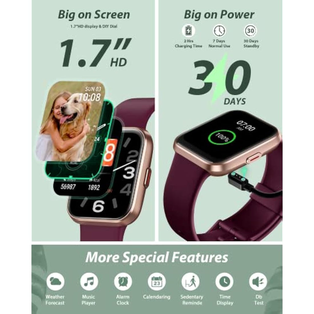 Smart Watch with Alexa & Bluetooth Call - 1.8" Fitness Tracker
