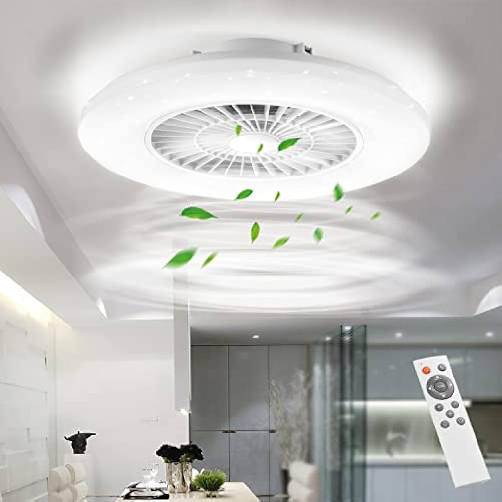 BKZO 60cm LED Ceiling Fan Light | 24 Speeds & Stepless Dimming – White