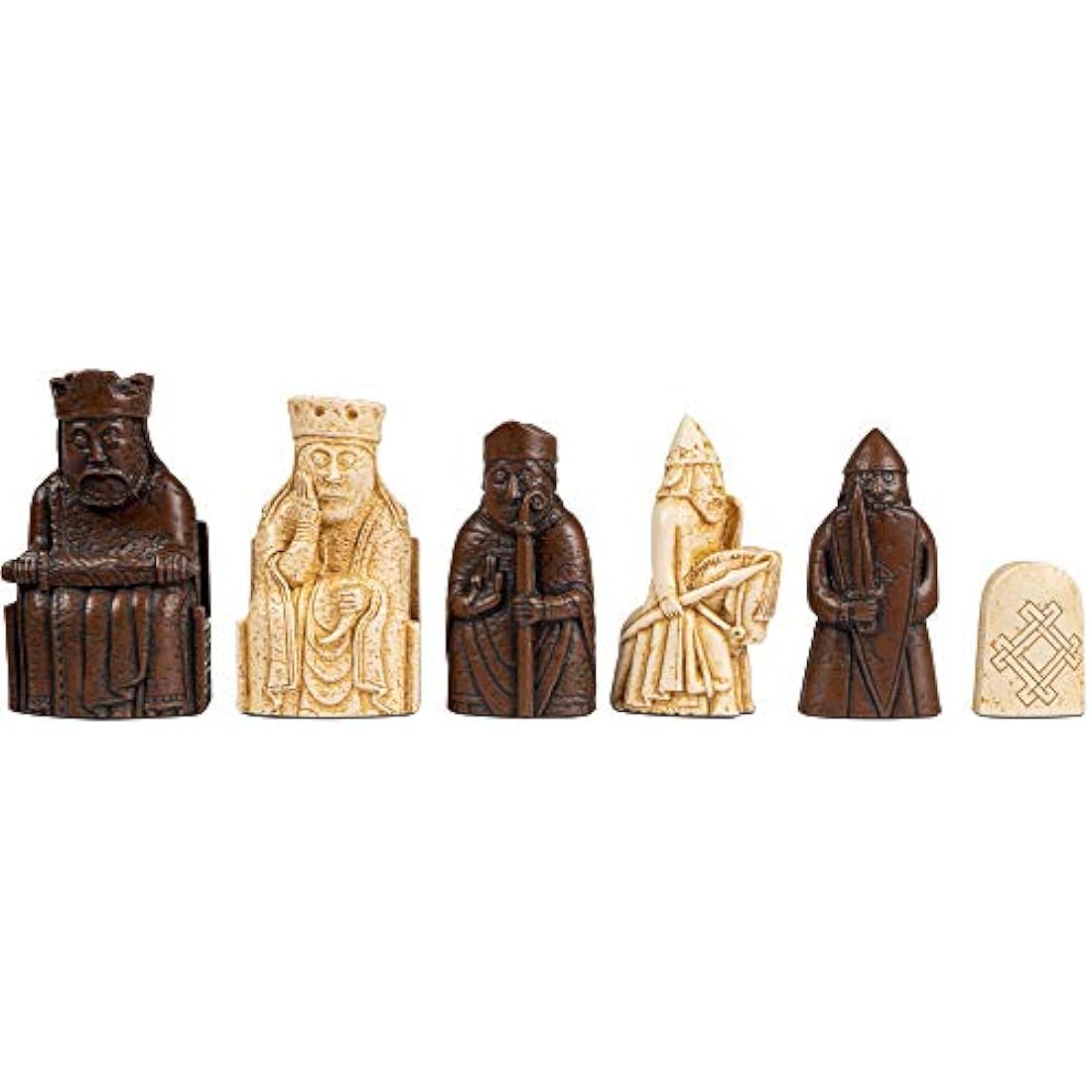 Isle of Lewis Chessmen – Weighted Resin Pieces with 4 Queens