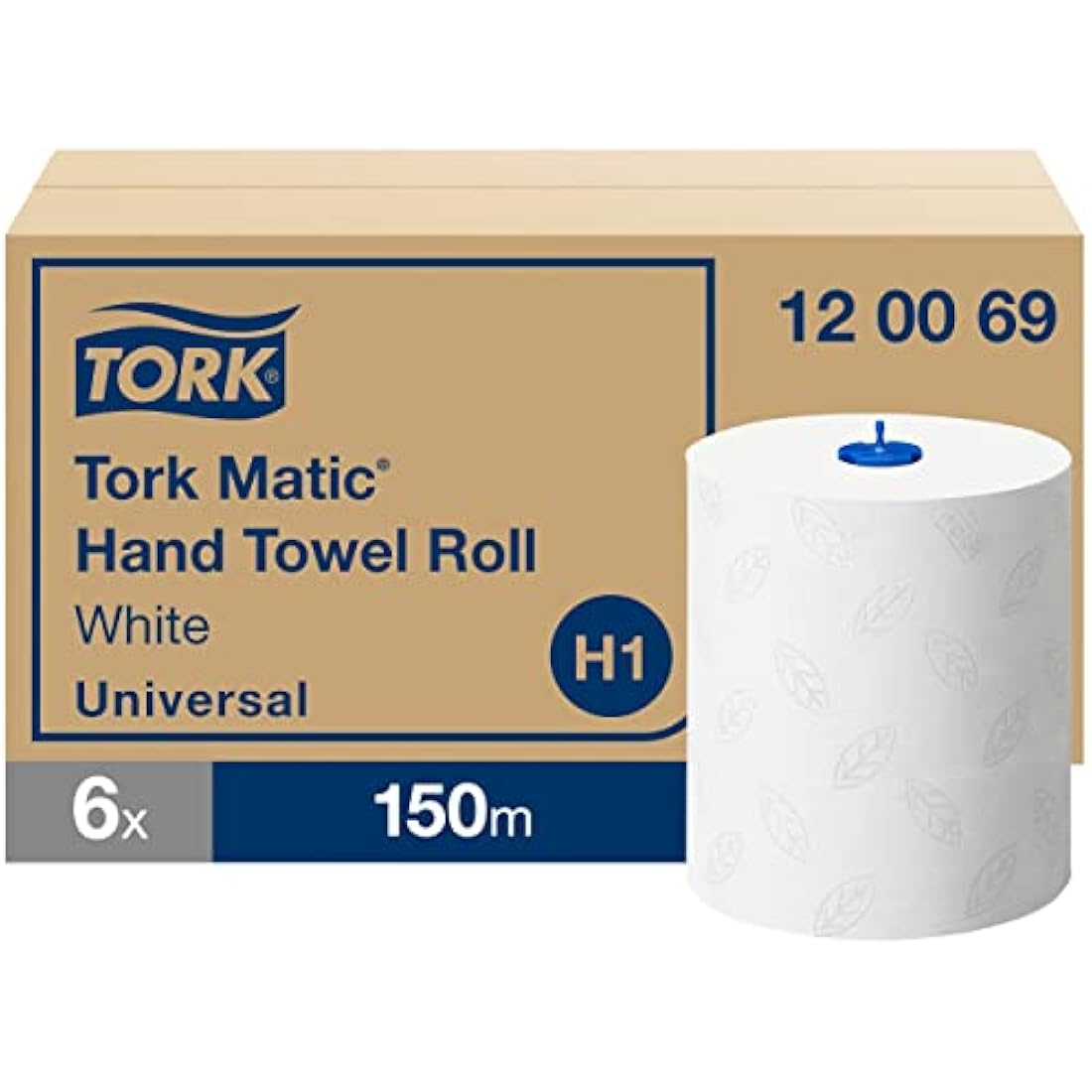 Tork Matic Hand Towel Roll H1 – White 2-Ply Universal Paper, 6 x 150m