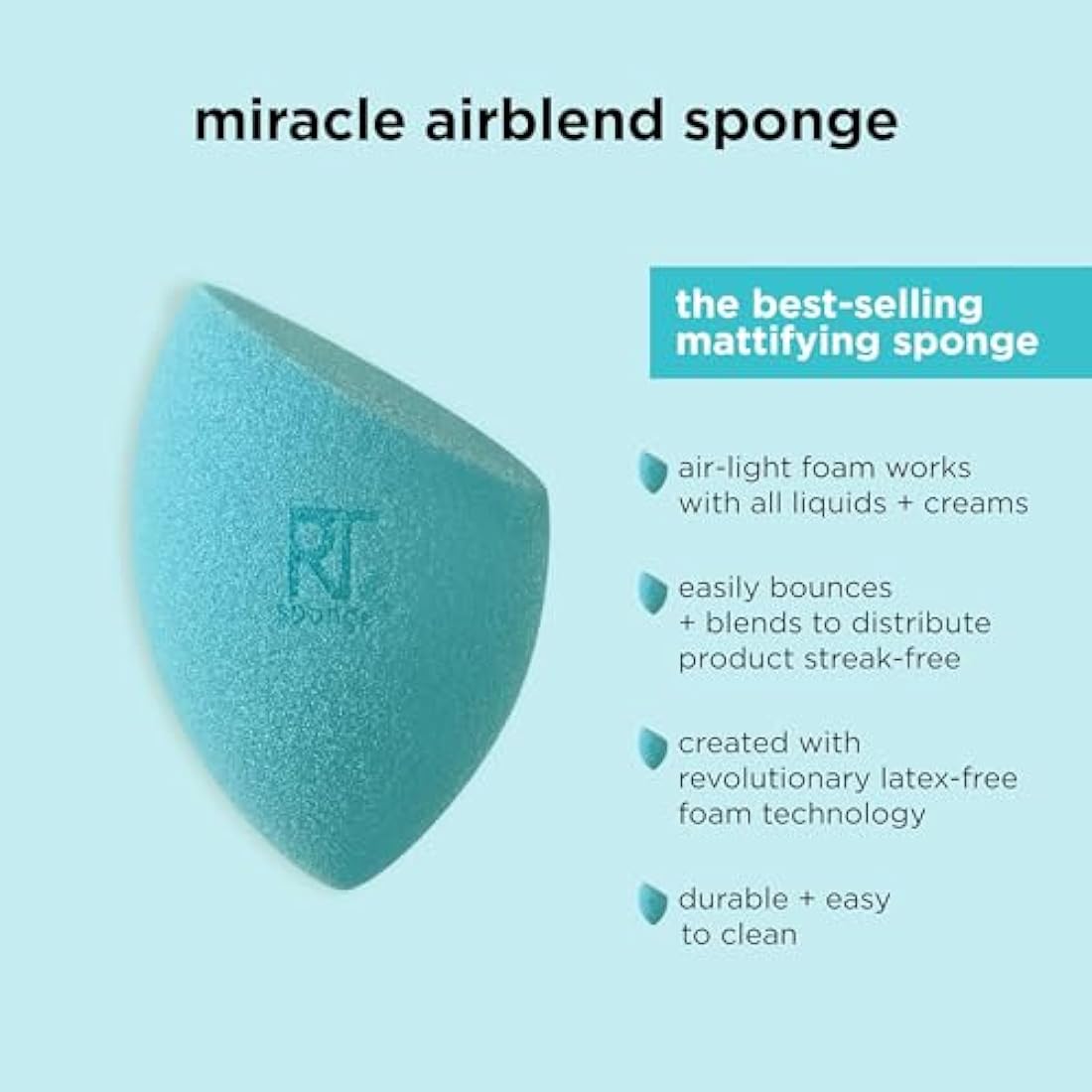 Real Techniques Miracle Airblend Sponge – Matte Finish Makeup Blender