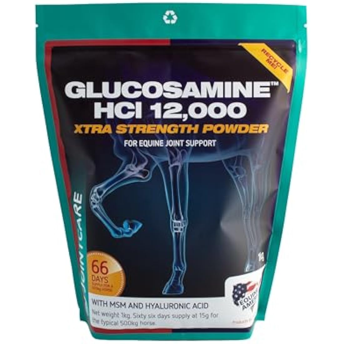 Equine America Glucosamine HCI 12000 Horse Joint Supplement - 1kg