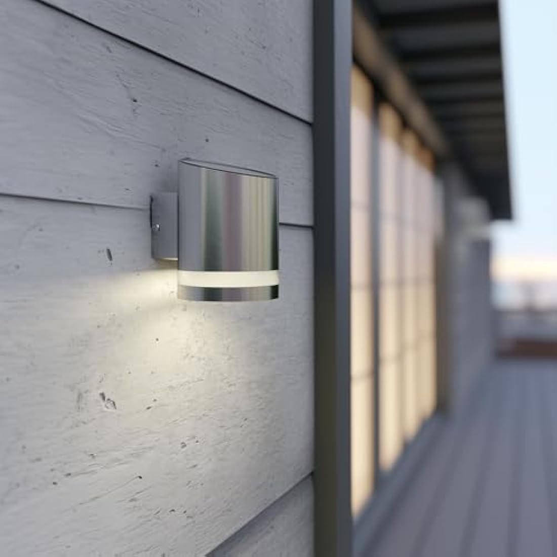 SolarCentre Truro Solar Outdoor Wall Light – Stainless Steel LED