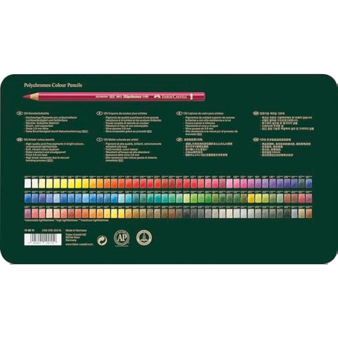 Faber-Castell Polychromos Colour Pencils | Tin of 120 | Professional Art