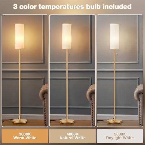 Aooshine Gold Floor Lamp – 64" Modern Standing Lamp with Linen Shade
