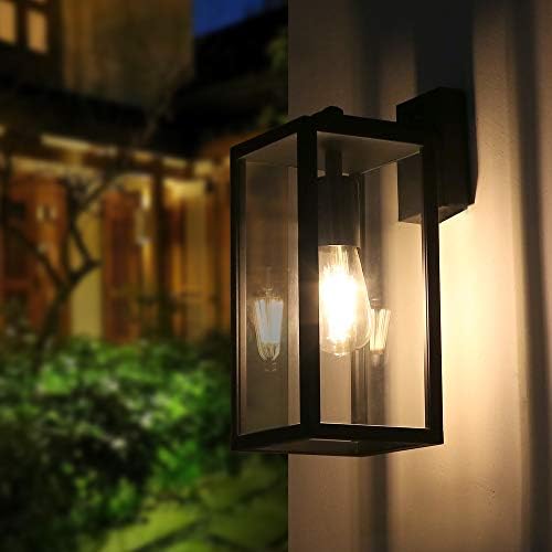Brimmel Outdoor Wall Lantern – Matte Black Aluminum Porch Sconce Light