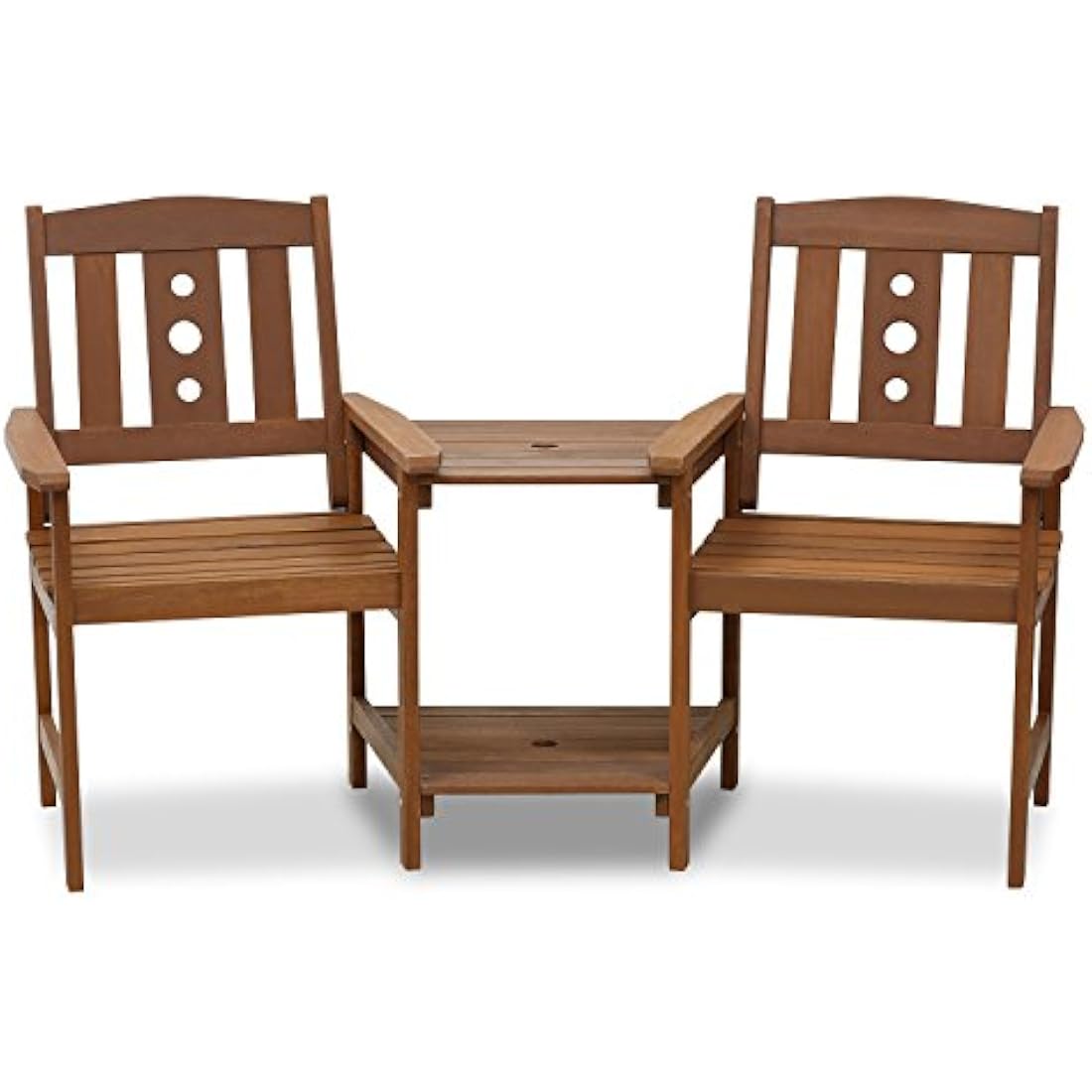 Furinno Hardwood Jack & Jill Outdoor Chair Set with Table - Natural