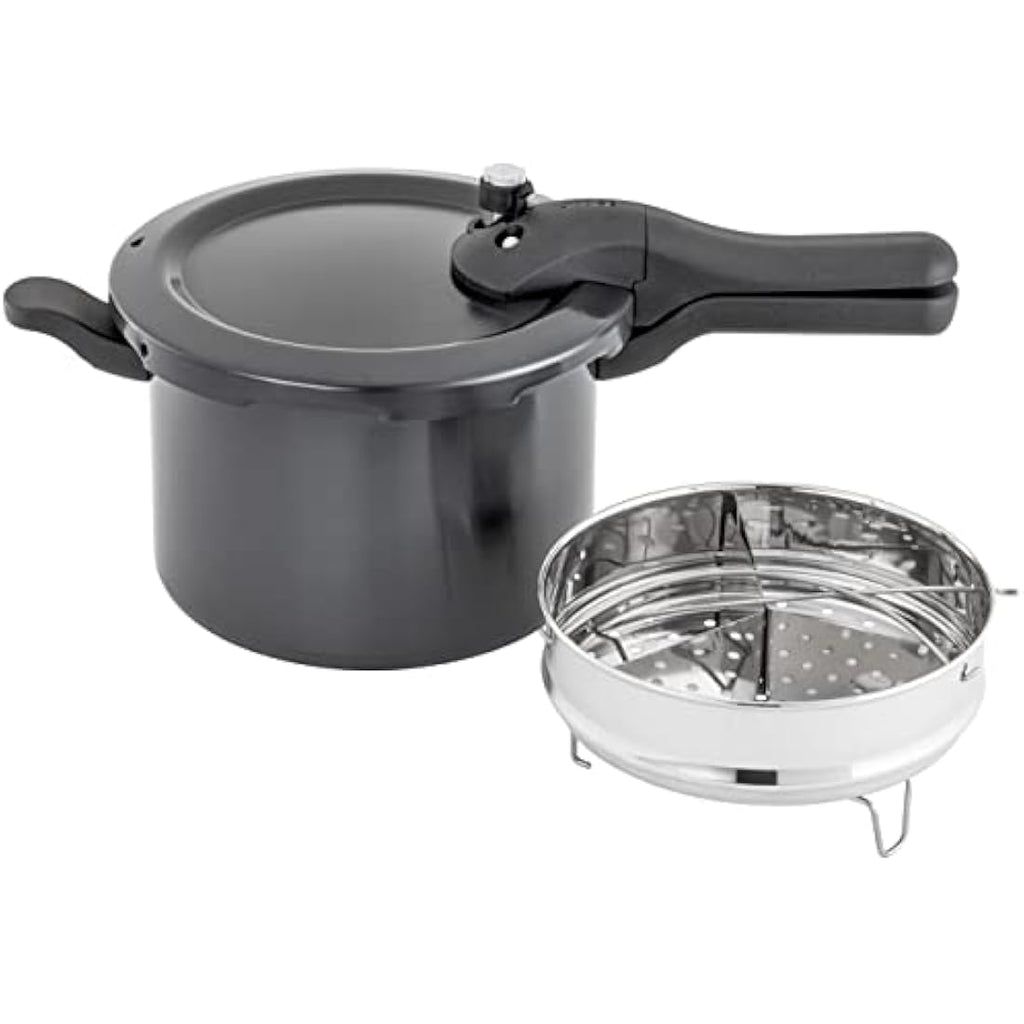 Judge Hard Anodised Pressure Cooker with Steamer Basket - 5L