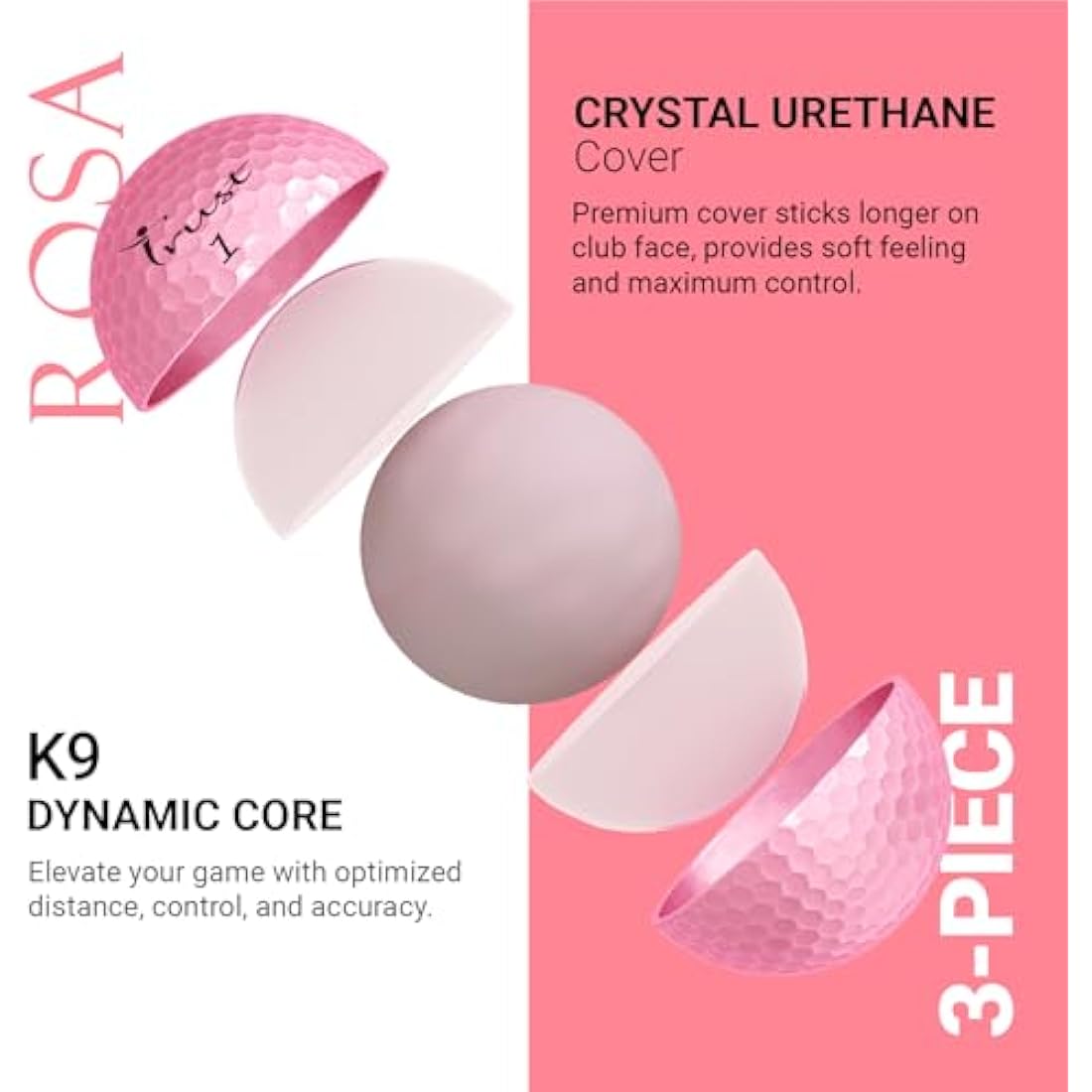 Trust Golf Aurora Pink Urethane Golf Balls - Tour Performance 12pk