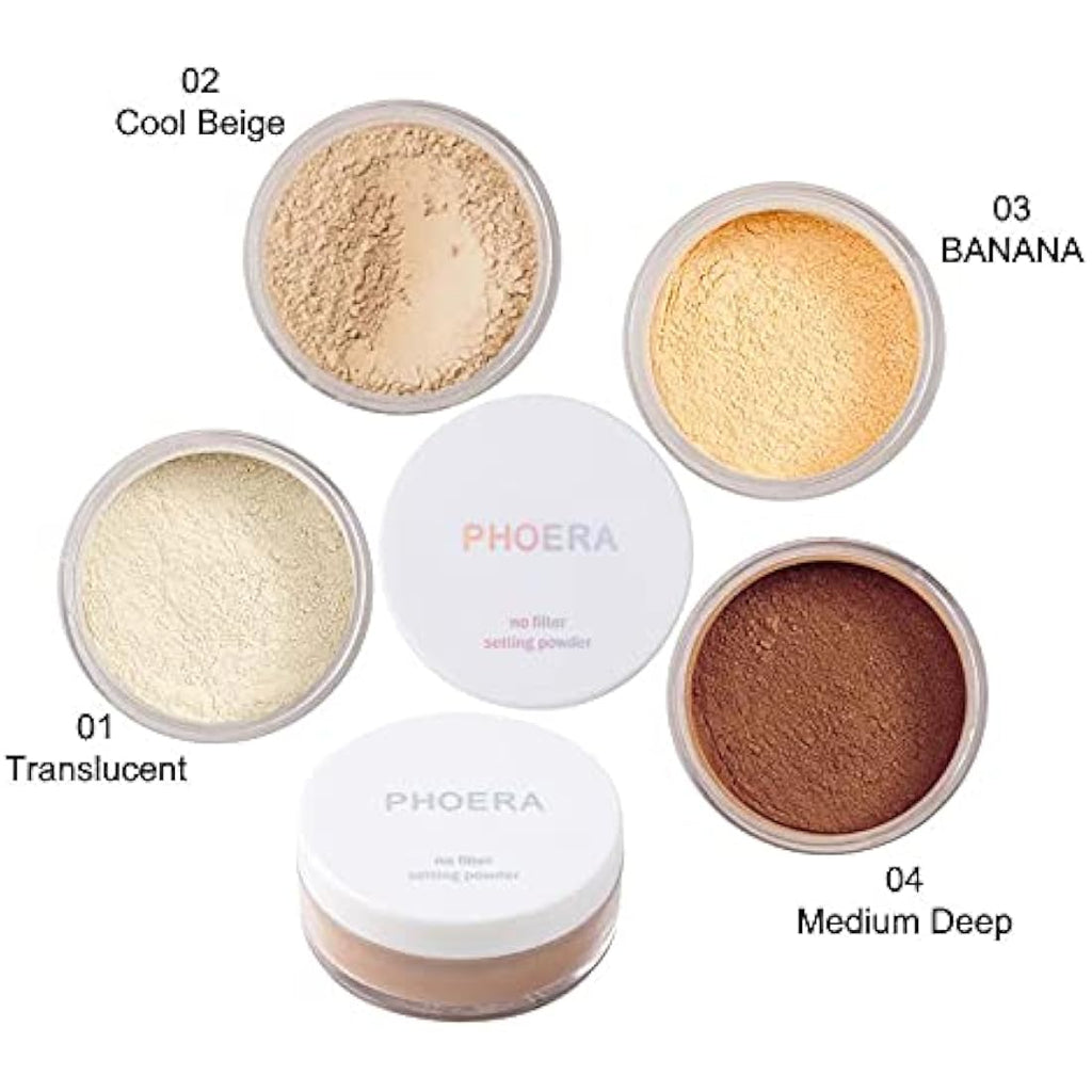 PHOERA Loose Setting Powder – Matte Finish Face Makeup (103 Banana)