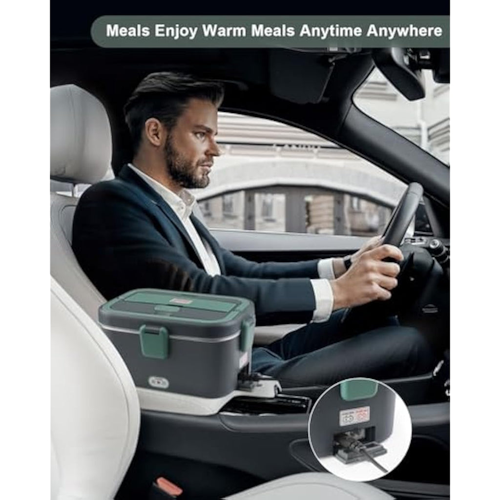 AUTOPkio 1.8L Electric Lunch Box - 80W Heated Food Warmer for Car & Office