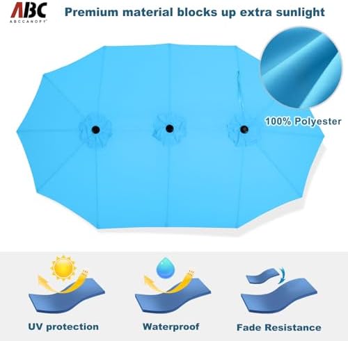 ABCCANOPY 4.5M Double-Sided Aluminum Patio Umbrella | Large Garden Shade