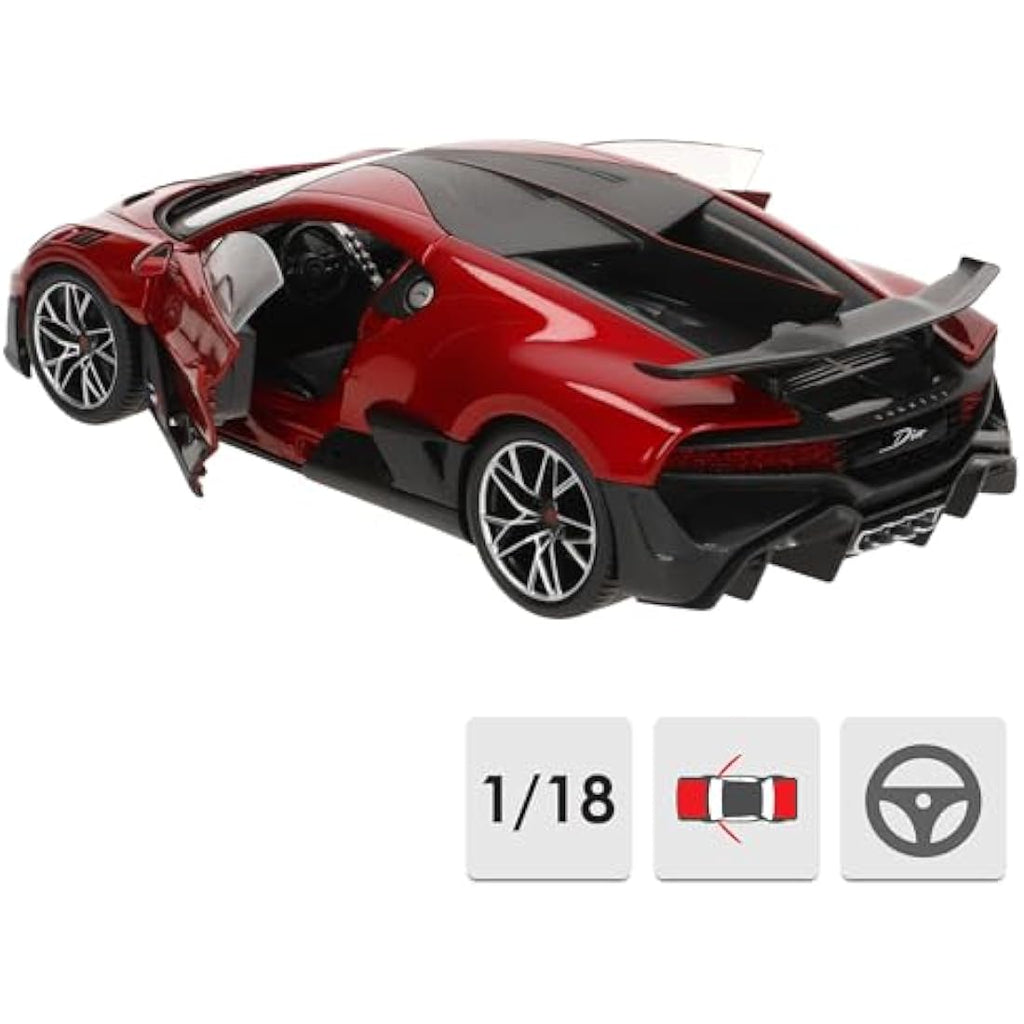 Bburago Bugatti Divo Diecast Model Car – 1:18 Scale Red Collector Edition