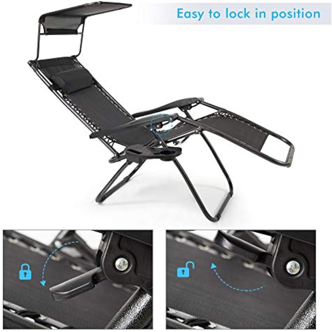 IntimaTe WM Heart Zero Gravity Chair – Folding Garden Sun Lounger